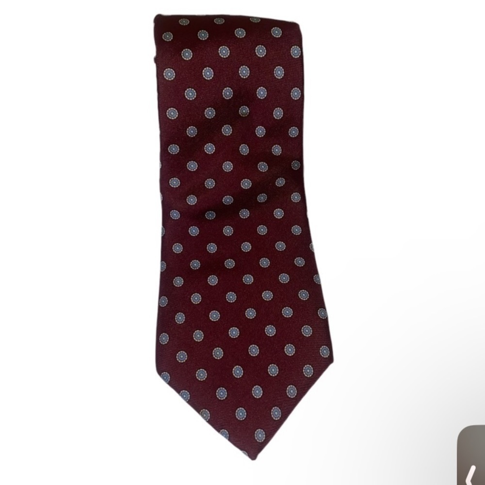 Christian Dior All Silk Maroon/Printed Printed Tie - Picture 2 of 6